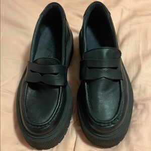 OAK + FORT Black Platform Loafers